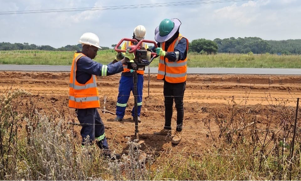 Ground drilling works on site